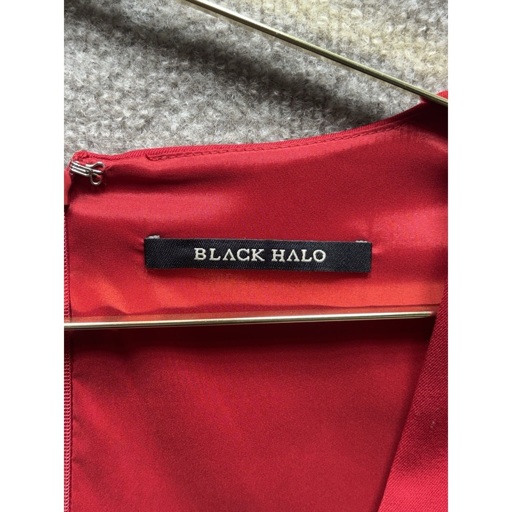 Black Halo Red Fitted Sheath Dress Formal Womens Size 4 Red Bodycon Lined EUC - Picture 2 of 4